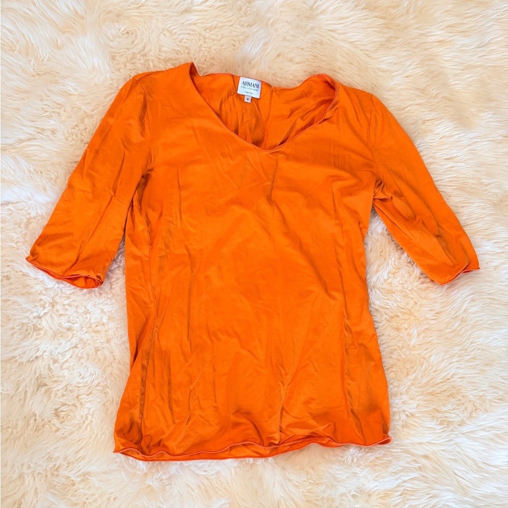 Giorgio Armani Vivid Orange Short Sleeve Top